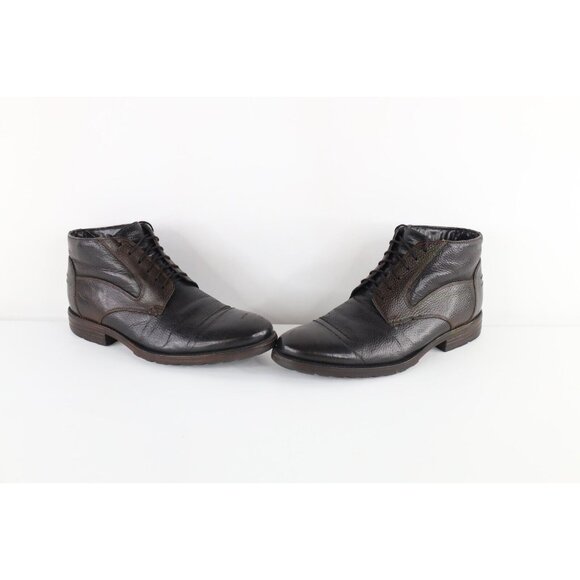 Vtg Clarks Mens 12 Distressed Pebble Grain Leather Ankle Chukkas Chukka Boots main image 6